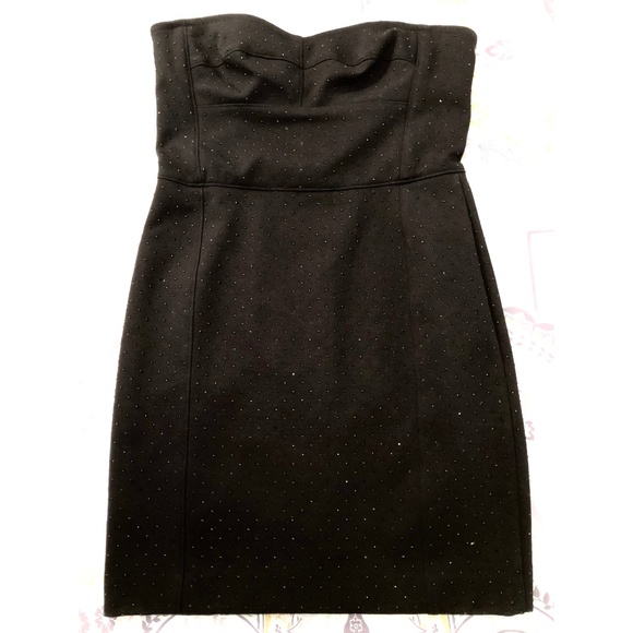 Dkny Dresses & Skirts - DKNY Black Strapless Cocktail Party Club Dance Mini Dress, Crystal Detail Size 8